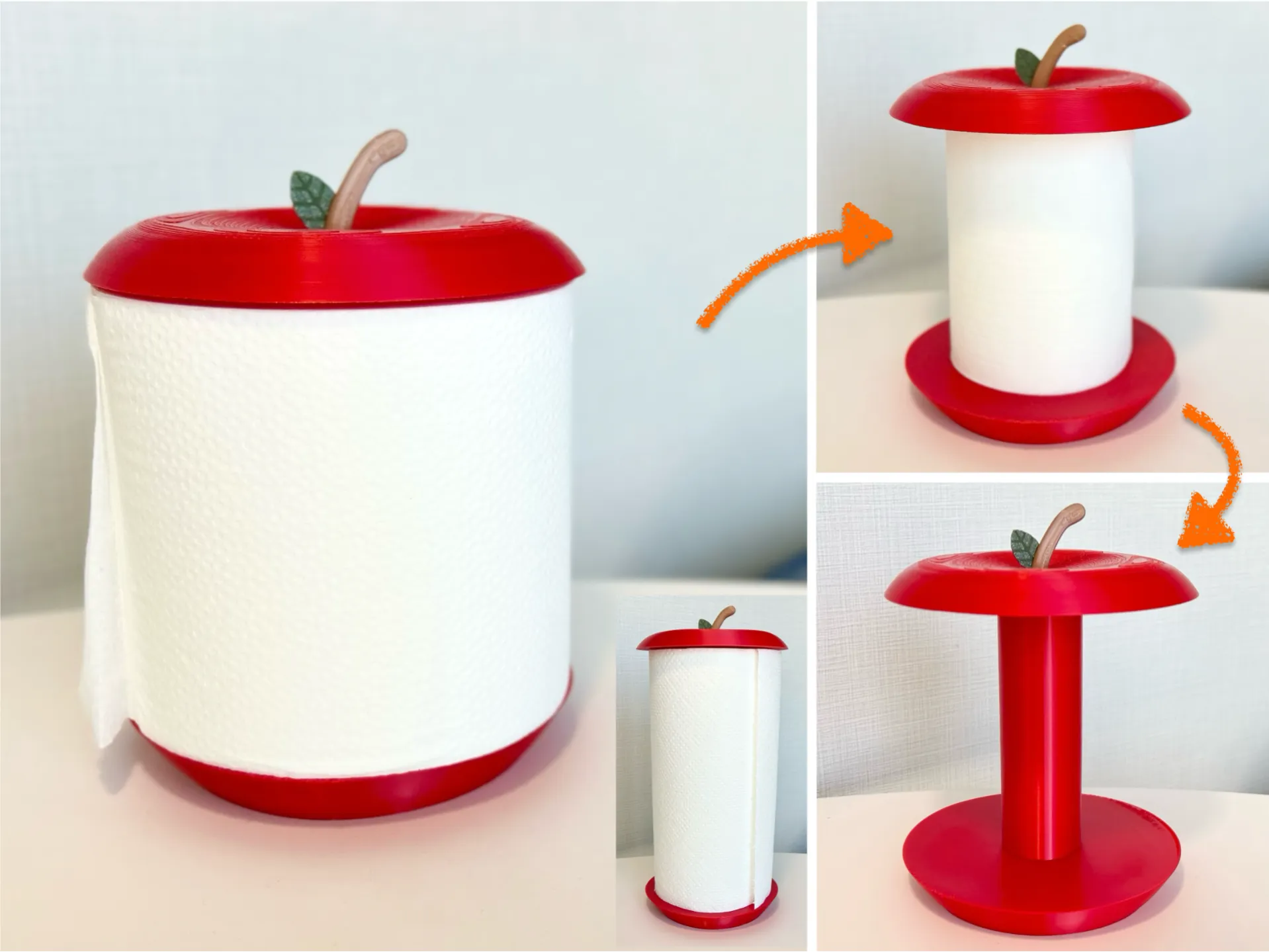 Porta rollo de papel forma de manzana
