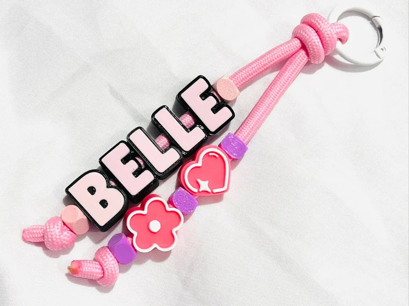 Llavero de Cuerda Personalizado con Nombre y Dijes 3D